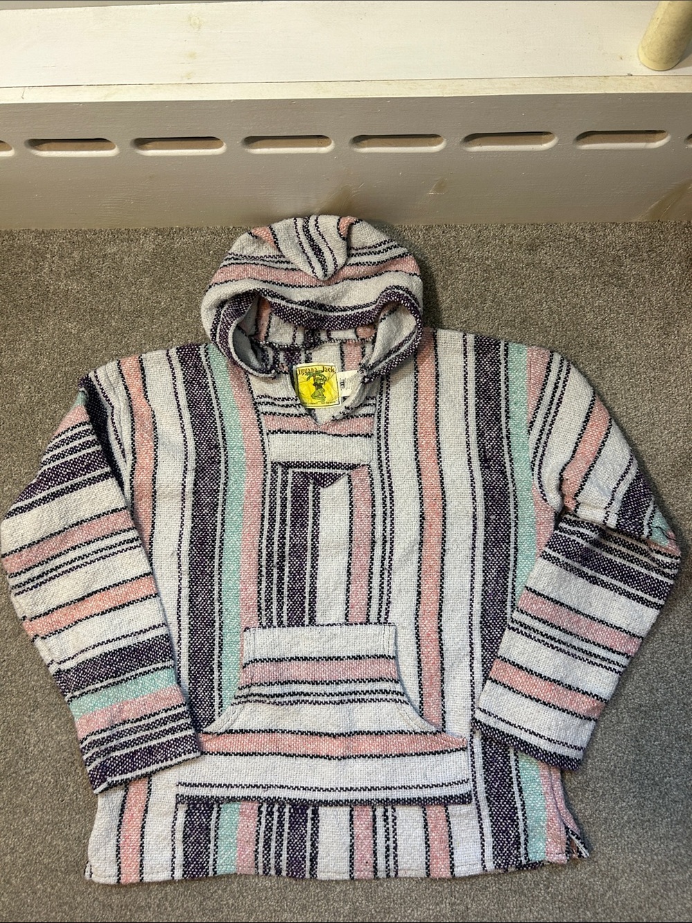Iguana Jack Women's Pink & Purple Striped Poncho